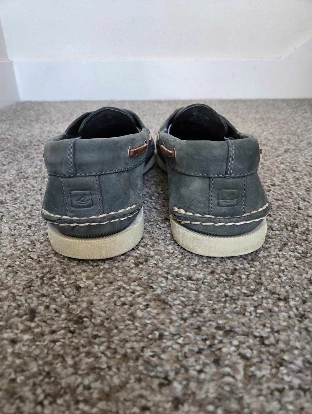 Sperry Top Sider for J. Crew Leather Boat Shoes Men's Size 12 Blue Slip-On